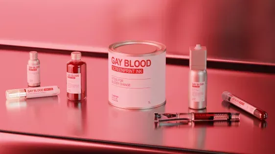 Artık eşcinsel erkekler tarafından bağışlanan gerçek kandan yapılmış kırmızı boya satın alabilirsiniz.