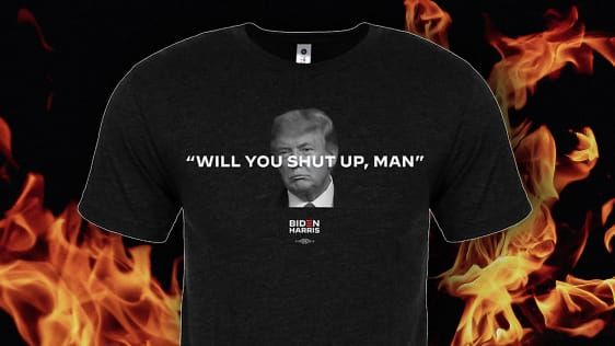 „Budeš držať hubu, človeče?“: Biden predáva tričko s najpamätnejšou frázou bláznivej debaty