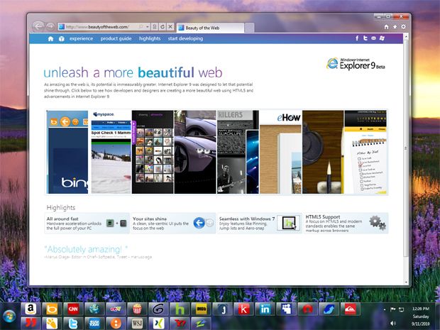Internet Explorer 9 Beta عشرات الملايين من التنزيلات: لم تعد Internet Explorer؟