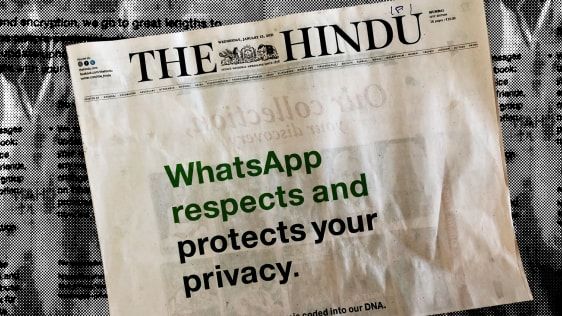 يستجيب Facebook إلى غضب خصوصية WhatsApp بإعلانات الصفحة الأولى في الصحف الهندية